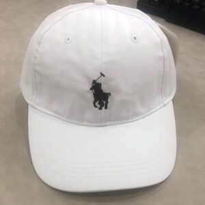 Polo by Ralph Lauren White Cap with Black Embroidery